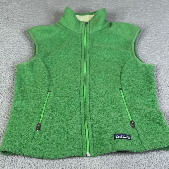 Patagonia Synchilla Vest Women Small Green Better Sweater Full Zip Vintage - Picture 1 of 13